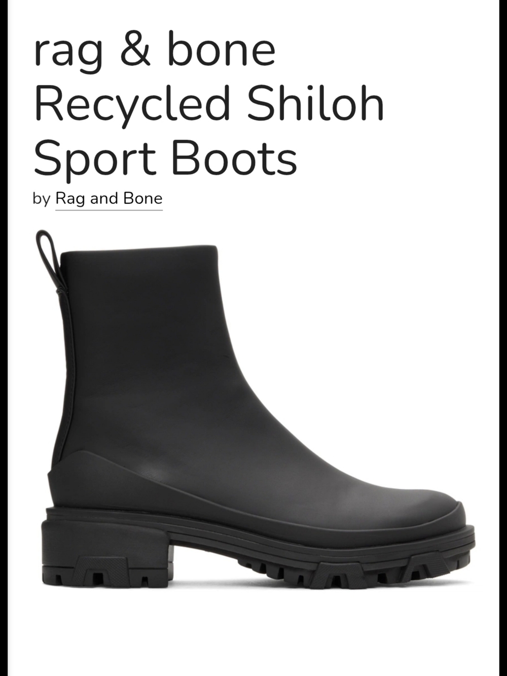 rag & bone Recycled Shiloh Sport Boots - Black 8